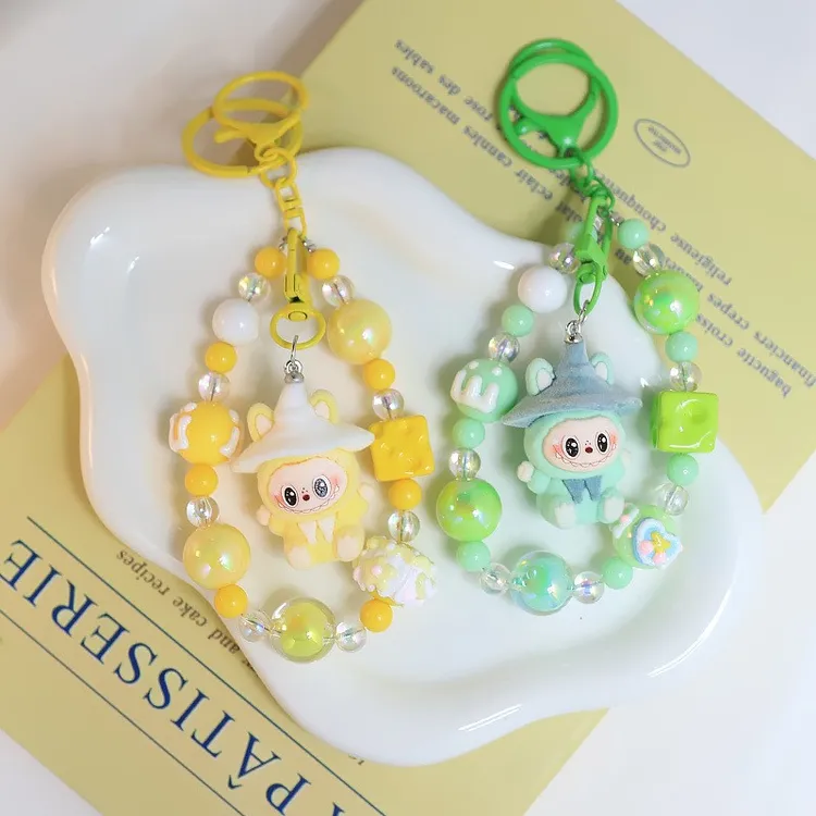 网红爆款卡通公仔娃三岁汽车钥匙扣饰挂件植绒萌粒labubu包包挂饰