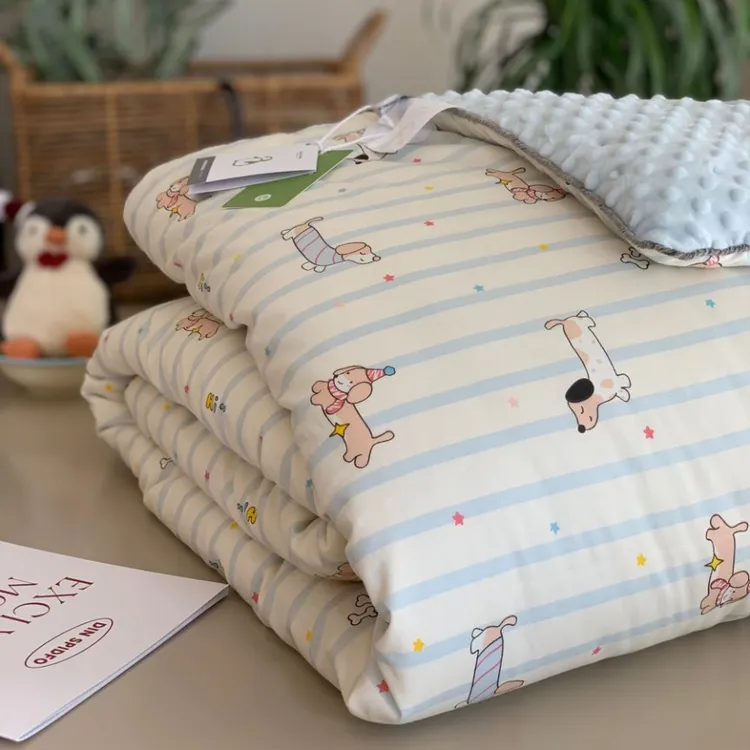 【有只羊亲肤保暖系列】韩系全棉多用一体豆豆被简约柔软加厚可机洗