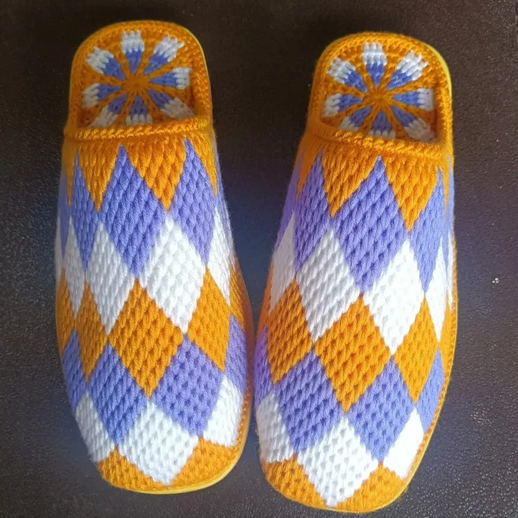 纯手工钩织毛线拖鞋成品防滑耐磨结婚鞋送人礼物鞋