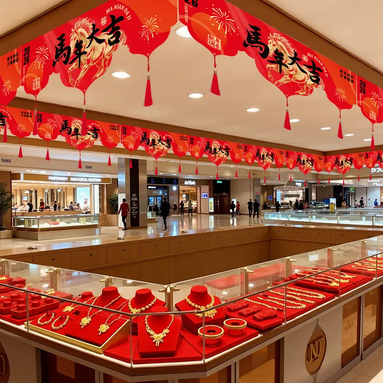 马年元旦喜庆挂饰2026新款春节过年场景氛围布置装饰新年拉花挂布