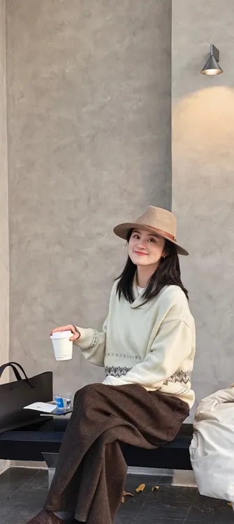 【ZHUANG -Z】（爱德华）费尔岛圣诞慵懒保暖提花针织翻领套头羊毛衫