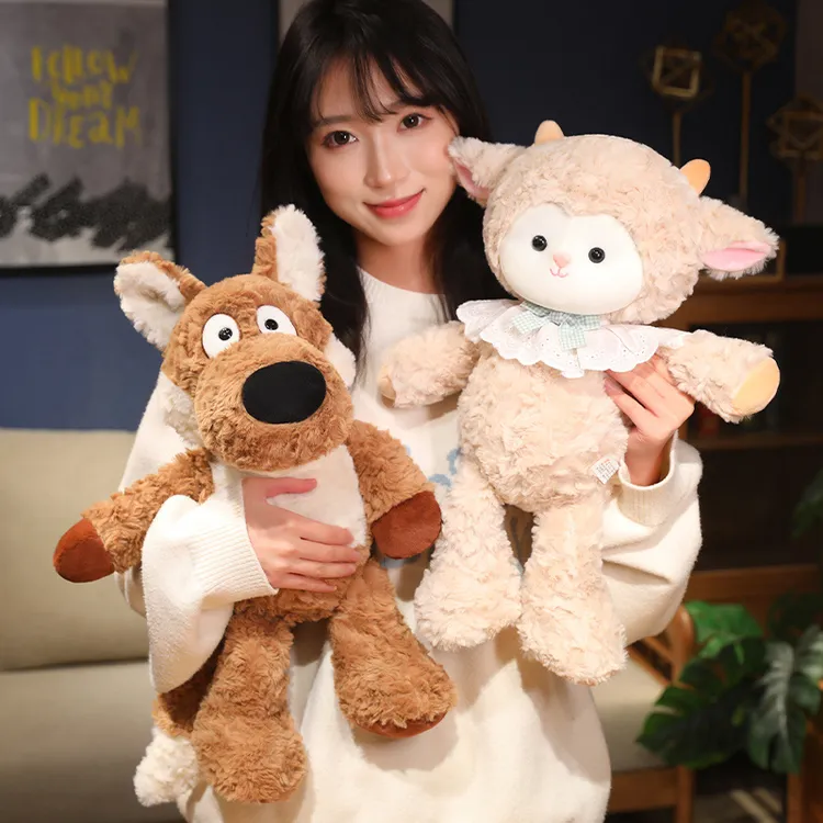 森林跑跑玩偶狼小羊公仔生女孩睡觉抱枕娃娃毛绒玩具生日礼物