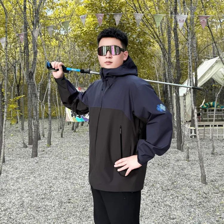 大码男装 秋季上新 拼接冲锋衣L-25