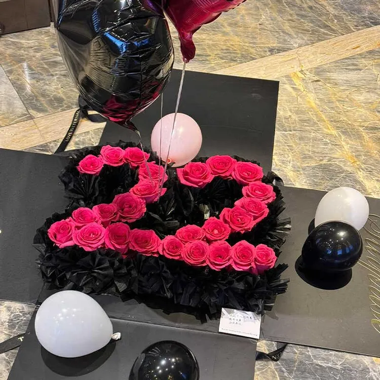 生日数字惊喜盒子玫瑰花盒手工DIY材料包生日礼物送女朋友男朋友