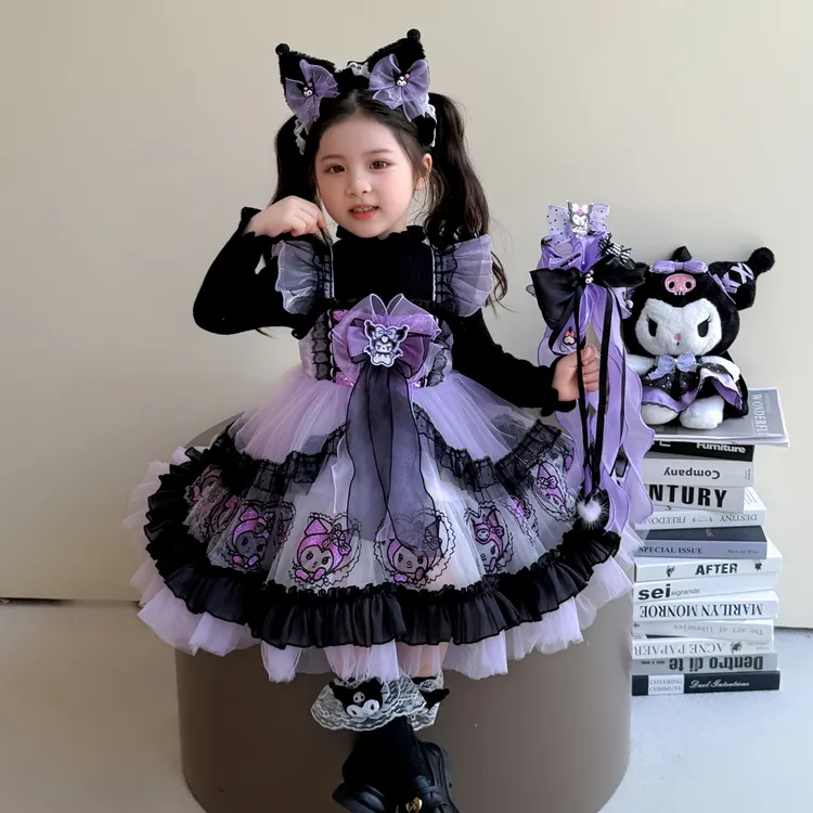 洛丽塔公主裙女童秋冬连衣裙库洛米cos儿童服装宝宝生日礼服裙子