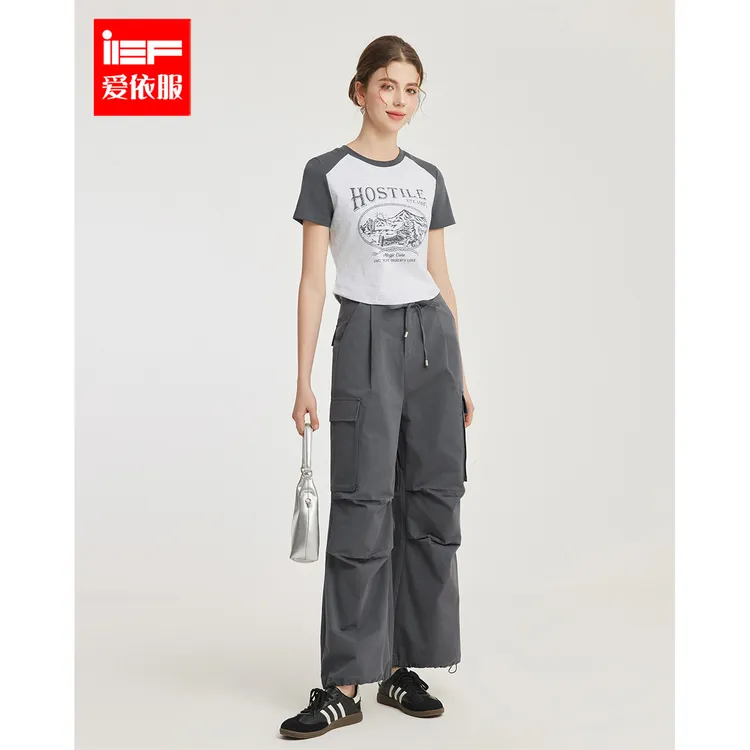 IEF/爱依服时尚套装2025夏季新款美式休闲运动辣妹风显瘦上下套裤