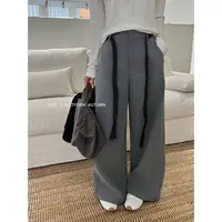 TT 福（1tt83123#）喜欢！西装面料阔腿百搭休闲裤9-22