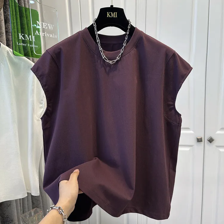 胖妹妹240斤大码极简风圆领小飞袖T恤女夏季新款宽松休闲时尚上衣
