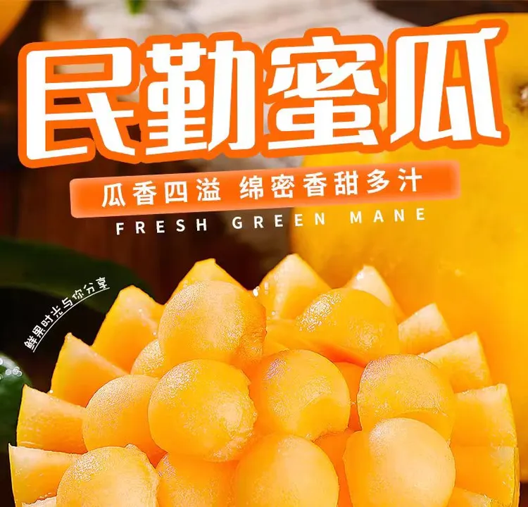 甘肃民勤（金红宝）蜜瓜新鲜产地直发香甜爽口多汁坏果包赔皮薄肉厚