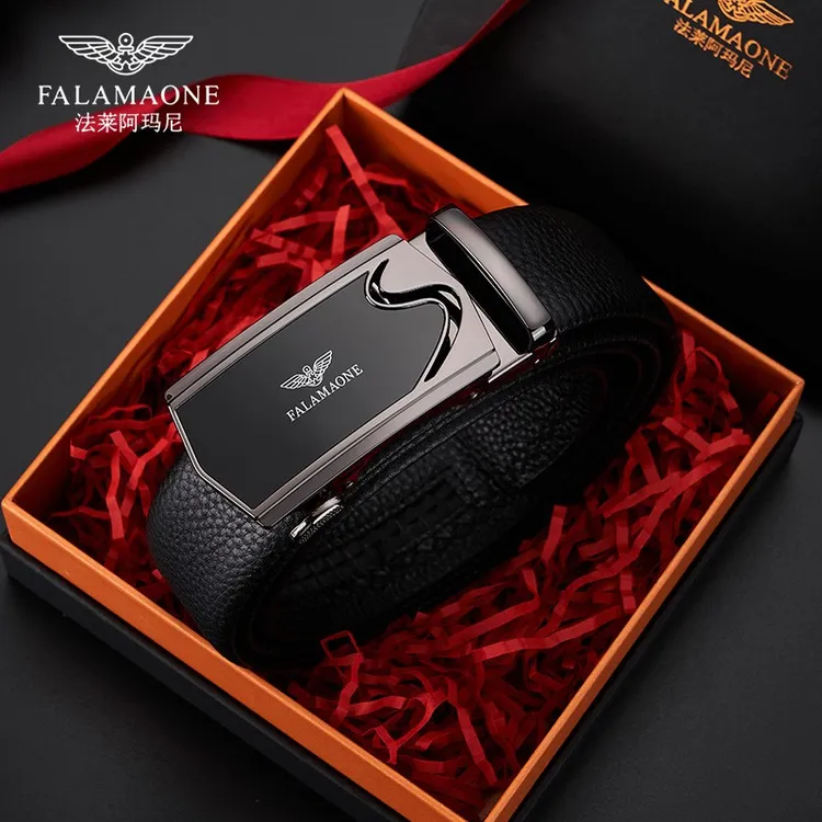 法莱阿玛尼皮带男真皮百搭裤腰带纯牛皮年轻人高档男士腰带休闲