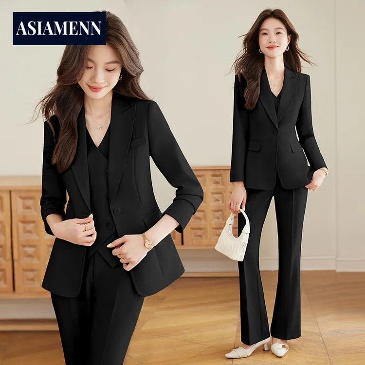 轻熟御姐职场西装套装秋冬2025新款正式场合商务马甲三件套职业装