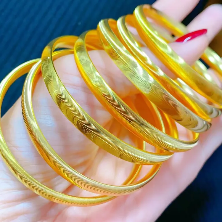 合金手镯 【一立金沙 YLJS】拉丝猫眼手镯