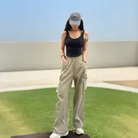 新款运动户外休闲透气女款直筒工装裤宽松遮肉时尚百搭休闲裤阔腿