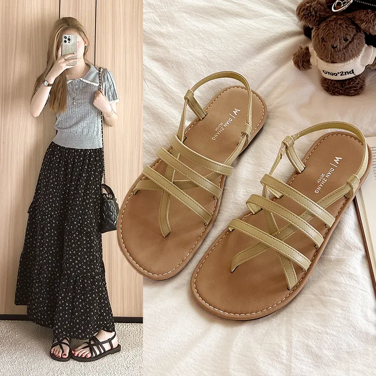 夹趾罗马风编织罗马凉鞋博肯凉鞋时尚凉鞋夏季ins网红休闲百搭