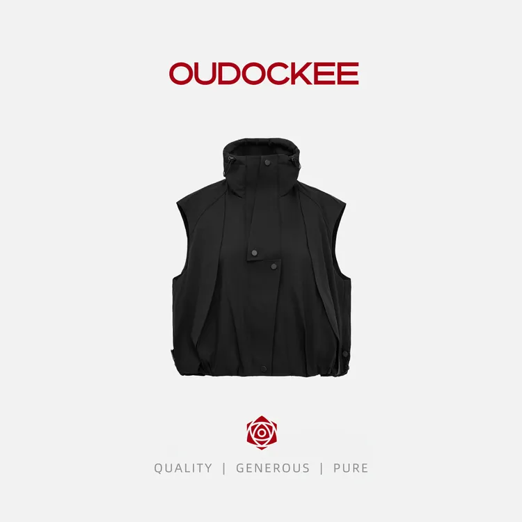 OUDOCKEE 鸥鸥 【鸥鸥同款】纯色花苞立领坎肩马甲 23198