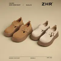ZHR则则5CM厚底全包勃肯鞋小个子增高通勤一脚蹬女单鞋AB67F