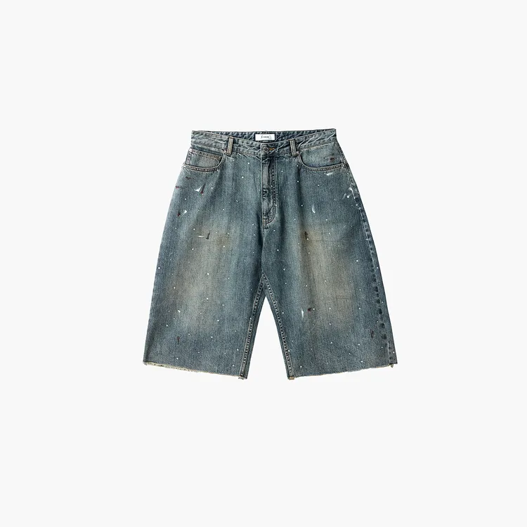 ETHOR设计师品牌 烫钻做旧牛仔短裤休闲气质 DSC买手店 DY5E09013