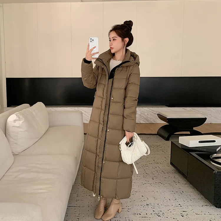 加大加长款羽绒棉服女2025冬季新款感炸街过膝到踝加厚棉衣外套