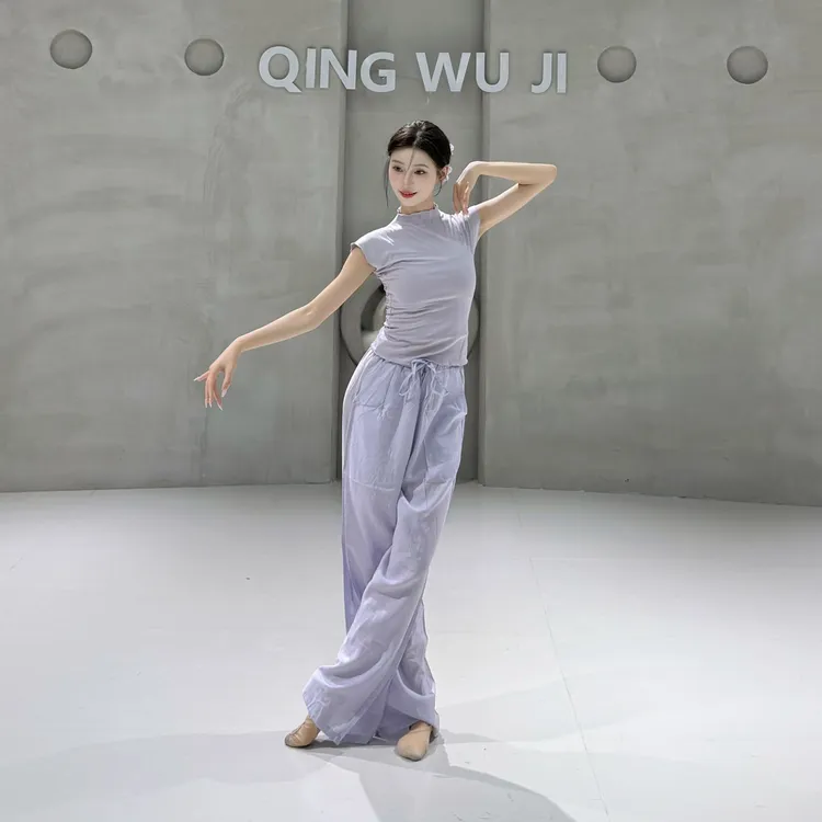 现代舞短袖上衣古典舞练功服夏季中国舞服女修身时尚瑜伽舞蹈衣服