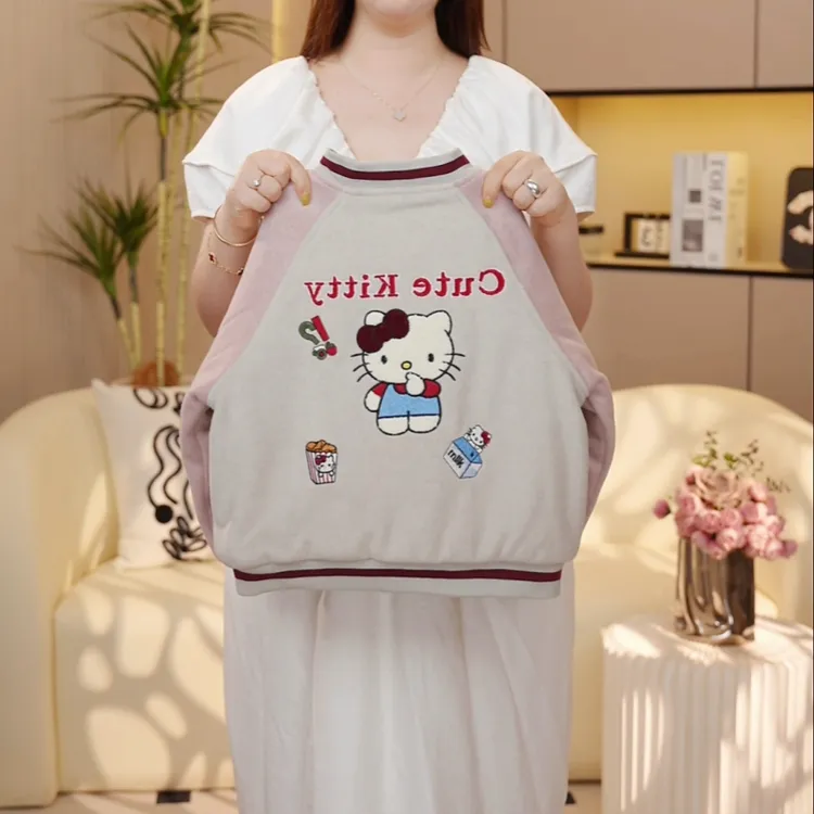 【糖宝魔豆】女童冬装加厚外套新款洋气卡通棒球服女孩冬季棉服上衣