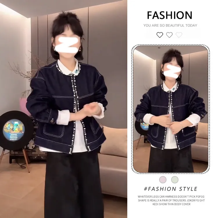 名媛气质牛仔短外套女2025秋季新款chic宽松时尚百搭夹克开衫上衣