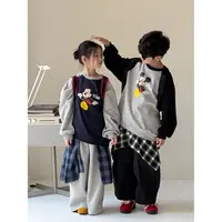 童套装2025秋季男童女童韩版卡通字母卫衣套装儿童长袖长裤两件套