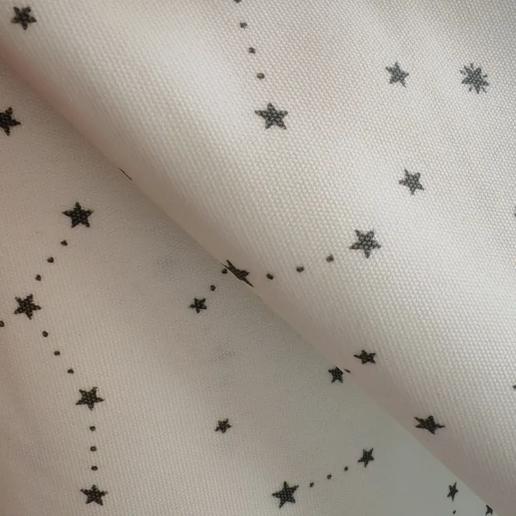 全棉厚帆布本白底星空印花正面加防水膜 包袋桌布手工 幅宽146cm