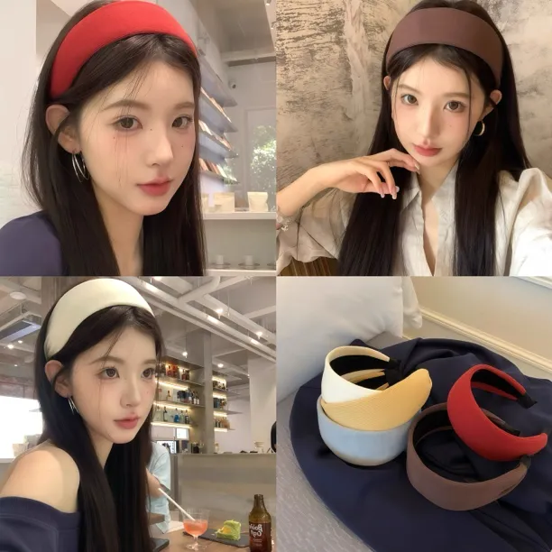 秋冬新色 6色宽边纯色针织发箍女高级感发卡运动洗脸压发网红头箍