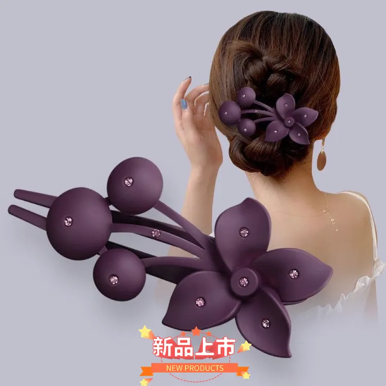 新款樱桃抓夹发夹女盘发韩国大号鸭嘴夹水钻发卡子后脑勺网红头饰