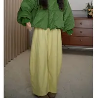 松弛时髦感 加绒加厚弯刀裤秋冬高腰长款