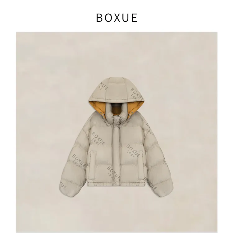 BOXUE“贝贝南瓜”2025秋冬90白鸭绒连帽羽绒服外套#251022YR5842
