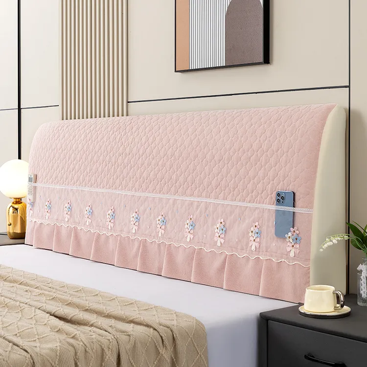 床头罩年新款通用能防尘保护套全包夹棉简约软包床头靠背套