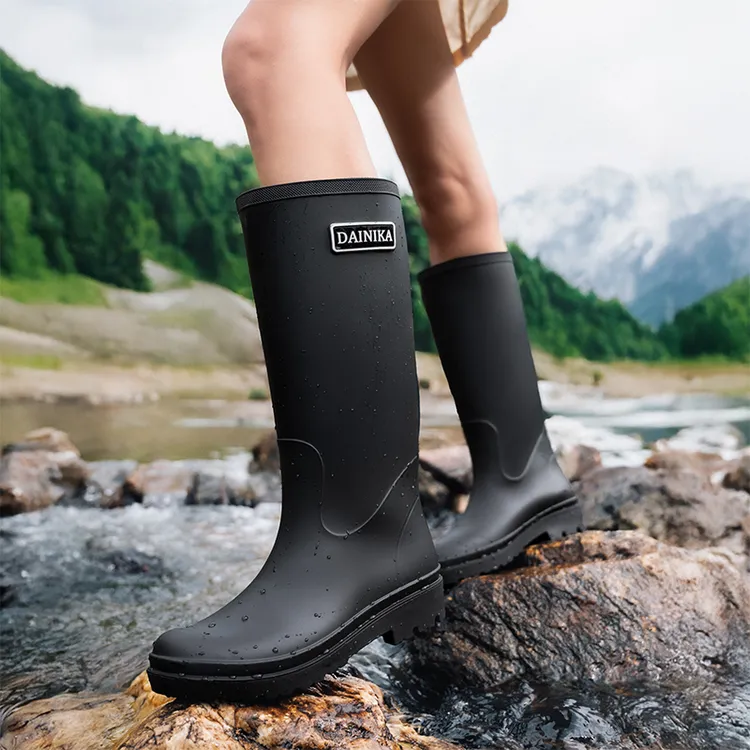雨鞋时尚女款高筒长筒防滑保暖厨房加厚女士防水鞋成人雨靴胶鞋女