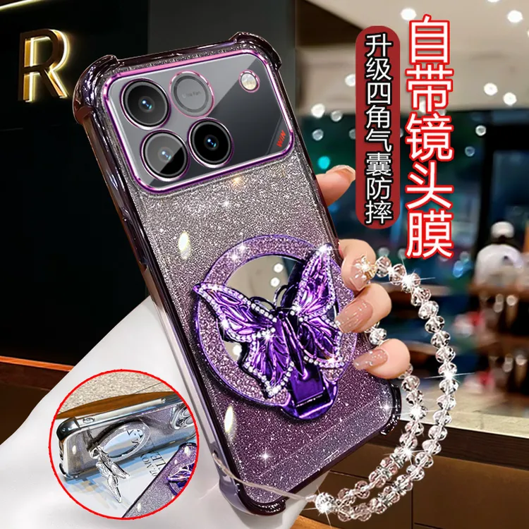 适用荣耀WIN手机壳女潮新款个性创意镶钻支架镜子AAP全包AN00软壳