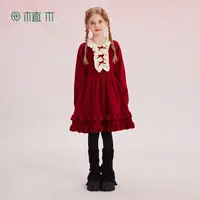 植木童装 儿童连衣裙中大童蝴蝶结连衣裙女童裙子