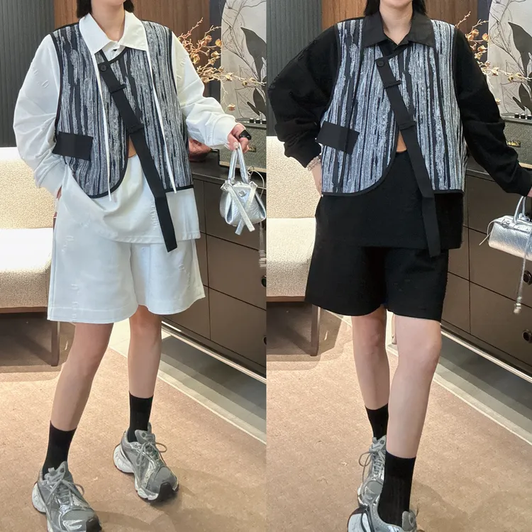 Dayuan 原创不规则拼接晕染马甲