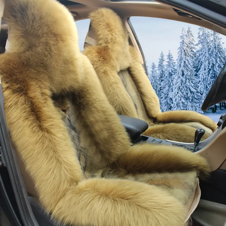 汽车坐垫冬季毛绒羊毛座套澳洲纯羊毛座垫皮毛一体车垫子汽车用品