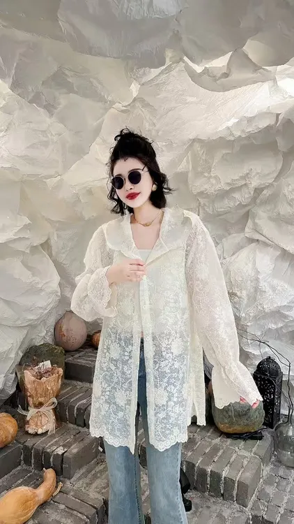 连帽防晒外套2025春夏季新款韩系休闲透气长袖提花衫