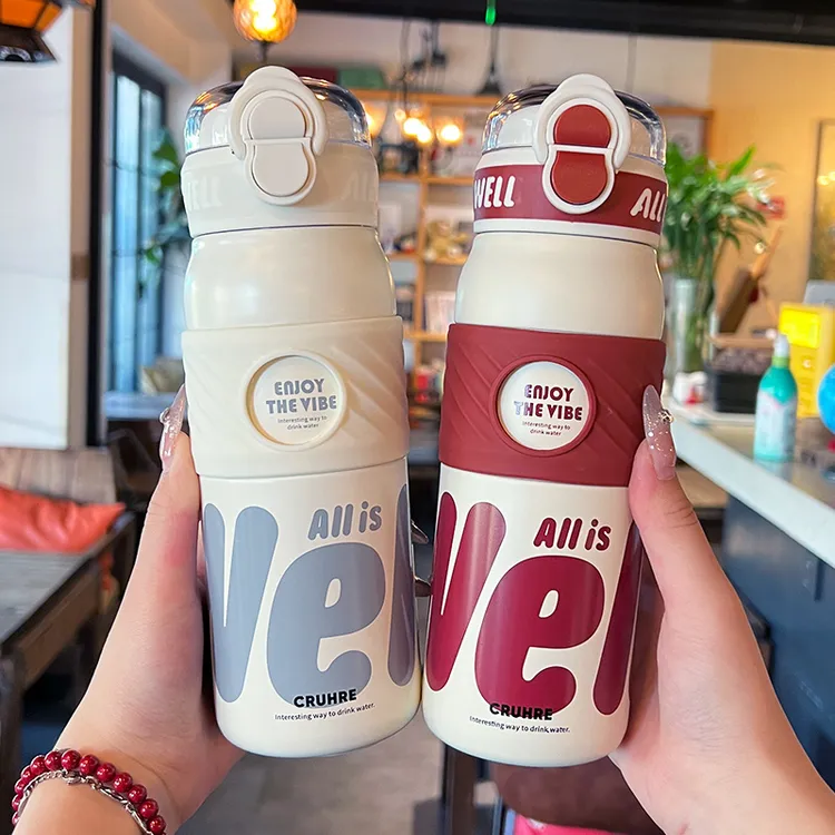 保温杯儿童6-12岁上学用大容量便携运动水杯316不锈钢吸管杯女生