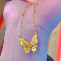 足金时尚梦蝶套链