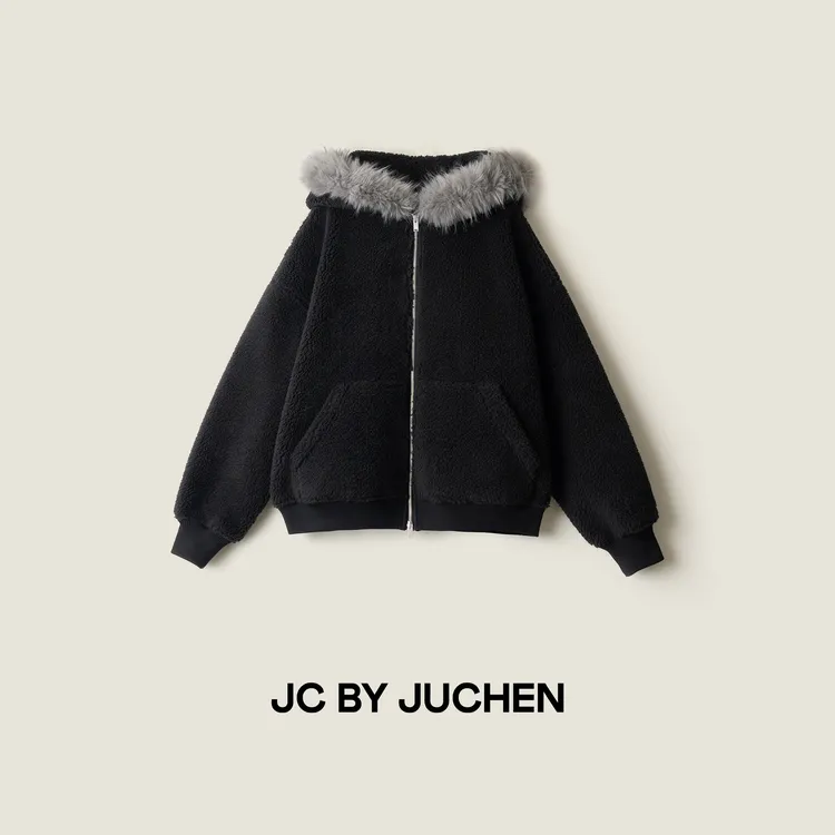 小狮子光圈 高密立绒大毛领加厚保暖连帽秋冬厚外套FW102041-194