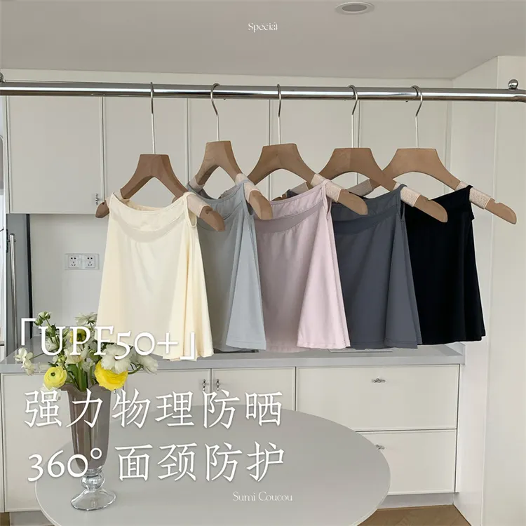 新款夏季防晒面罩全脸护颈薄防紫外线透气挂耳凉感遮阳披肩面纱女