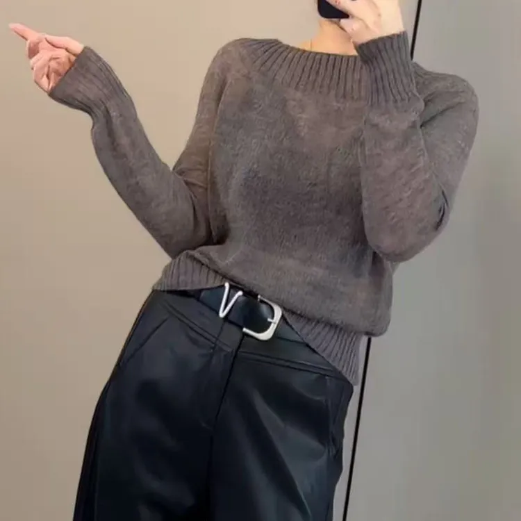 今年流行穿搭2025秋冬新款温柔风常规款修身百搭显瘦毛针织衫上衣