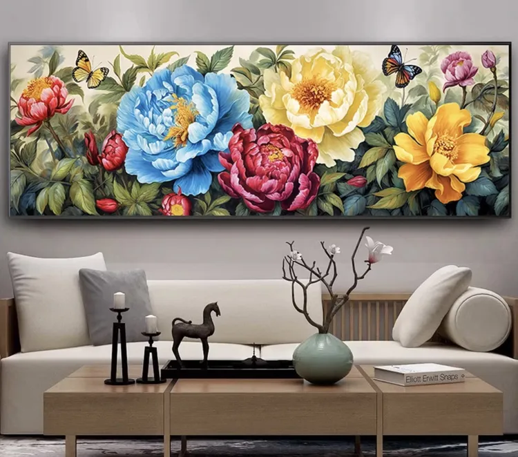 【800】国色天香花开富贵十字绣大格四股230×85