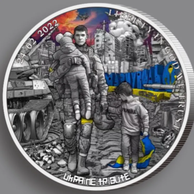 乌克兰纪念章(马里乌波尔)Liberty 5cm直径一枚(锌合金材质)