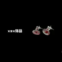 铜合金锆石耳饰 XSX铜合金三色渐变耳钉气质轻奢时尚镶嵌