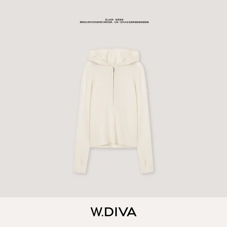 W.Diva【楚研】双股绵羊毛混纺品质百搭长袖开胸针织外套3C30BY015