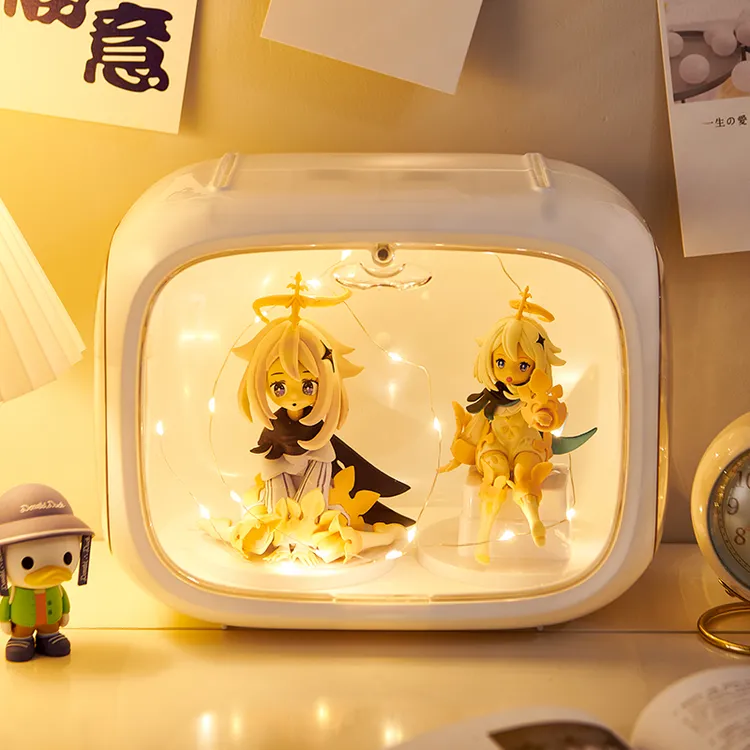 手办收纳盒盲盒展示架透明防尘手办展示柜可叠加泡泡玛特展示盒