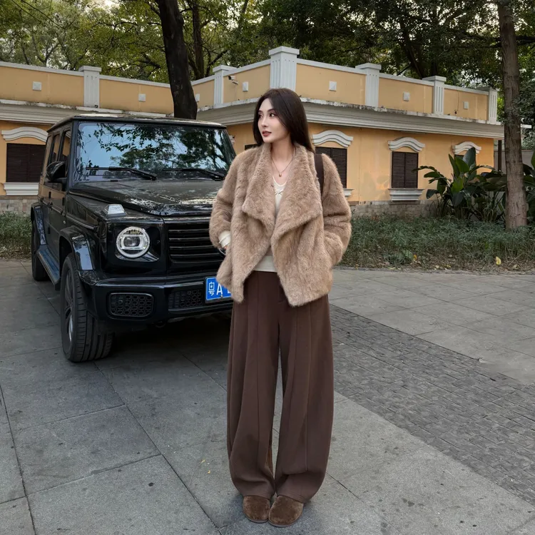 Moprobably李予诺「南瓜」时尚通勤气质百搭阔腿休闲裤L5463044