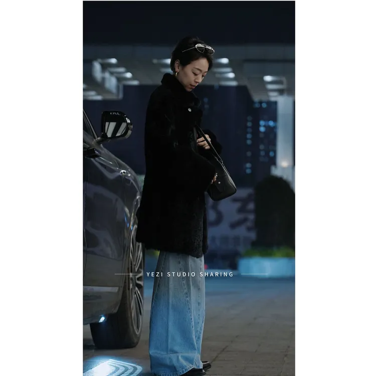 【小姨风大拉贡】法国夏洛来羊毛老钱风皮毛一体皮草外套25430077